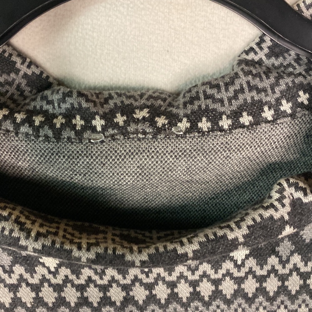 Gray Patterned Cowl Neck Sweater - image 5